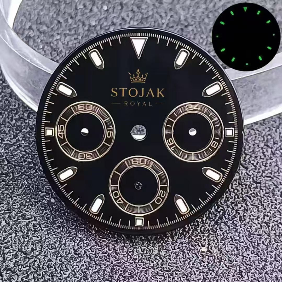 Custom Black Gold Dial with Hands