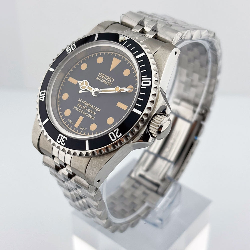 SeikoMod Submariner Vintage Black