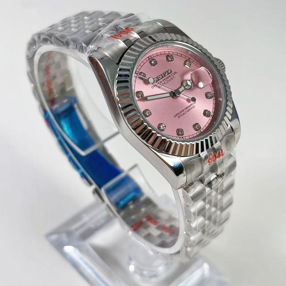 SeikoMod Datejust Sunburst Pink diamond