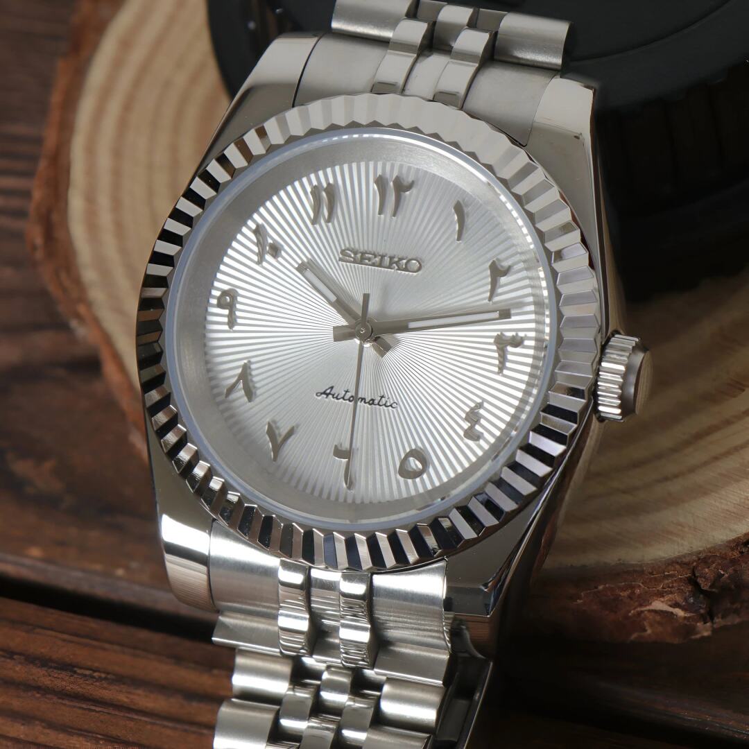 SeikoMod Datejust Arabic White
