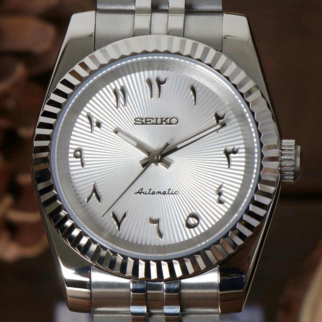 SeikoMod Datejust Arabic White