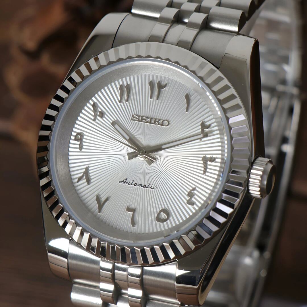 SeikoMod Datejust Arabic White