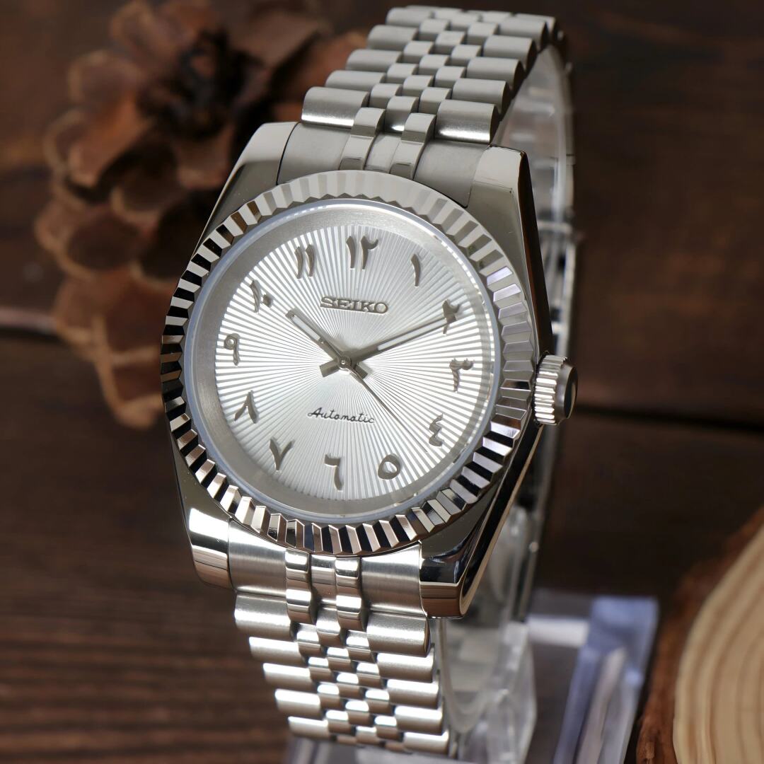 SeikoMod Datejust Arabic White