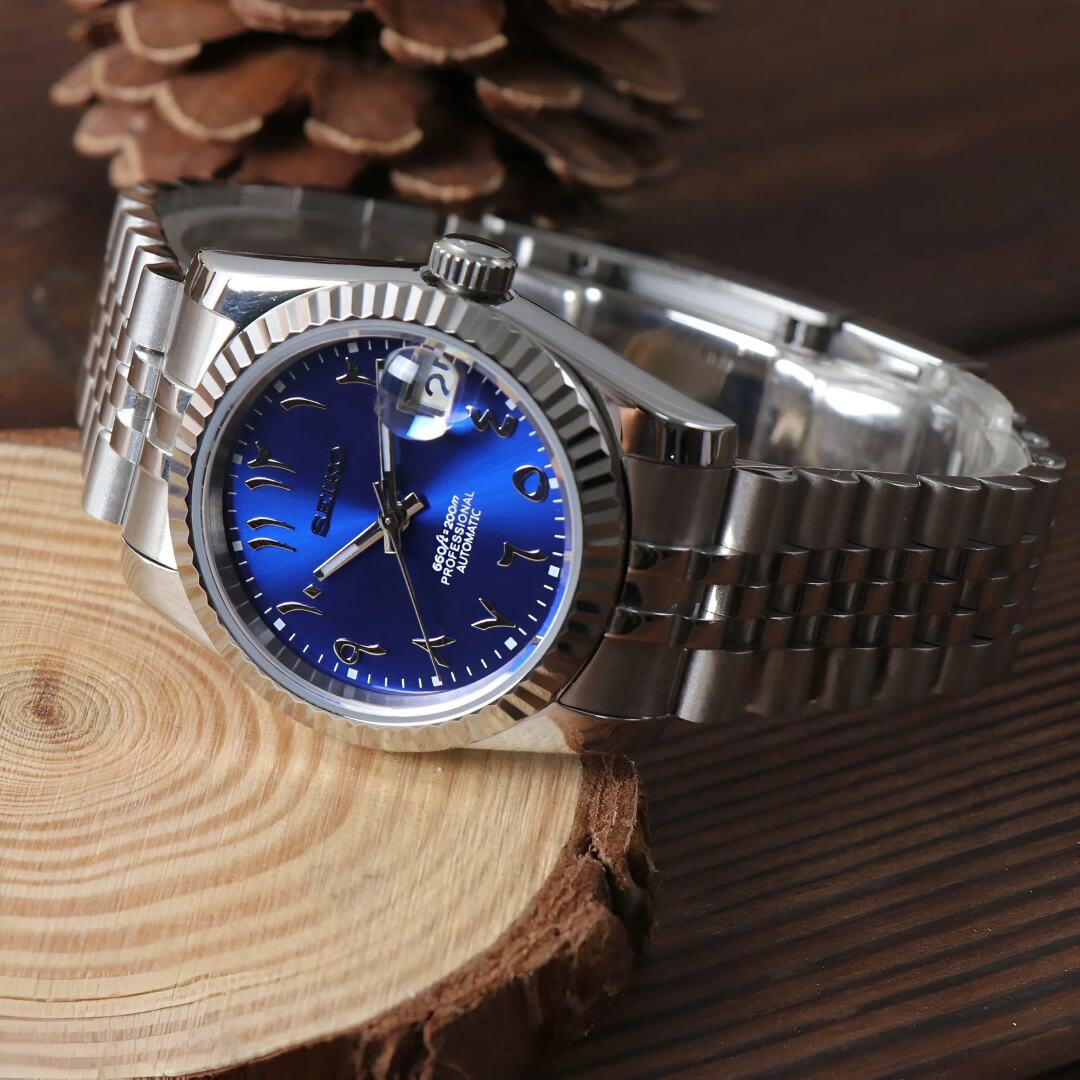 SeikoMod Datejust Arabic Blue