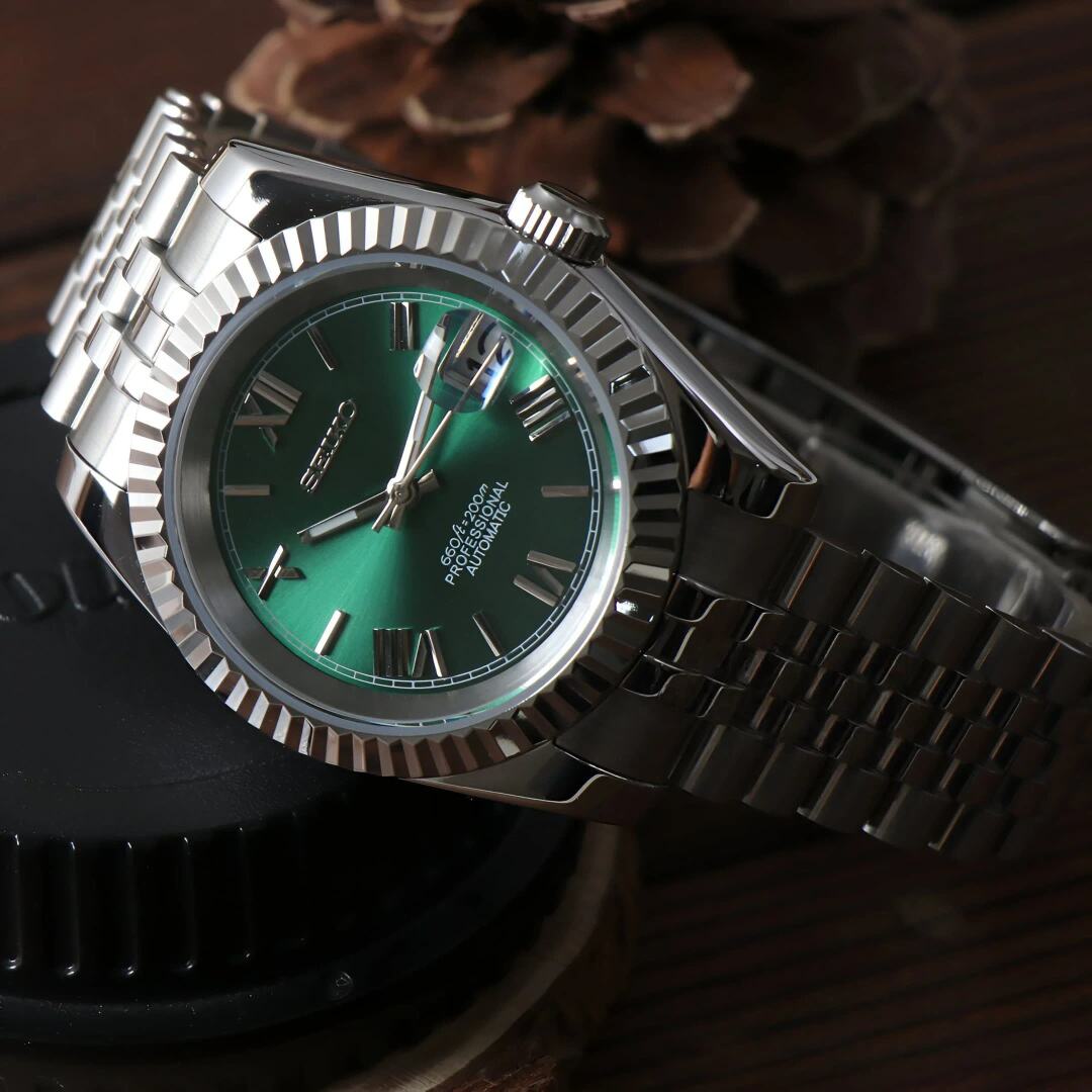 SeikoMod Datejust Sliver Green