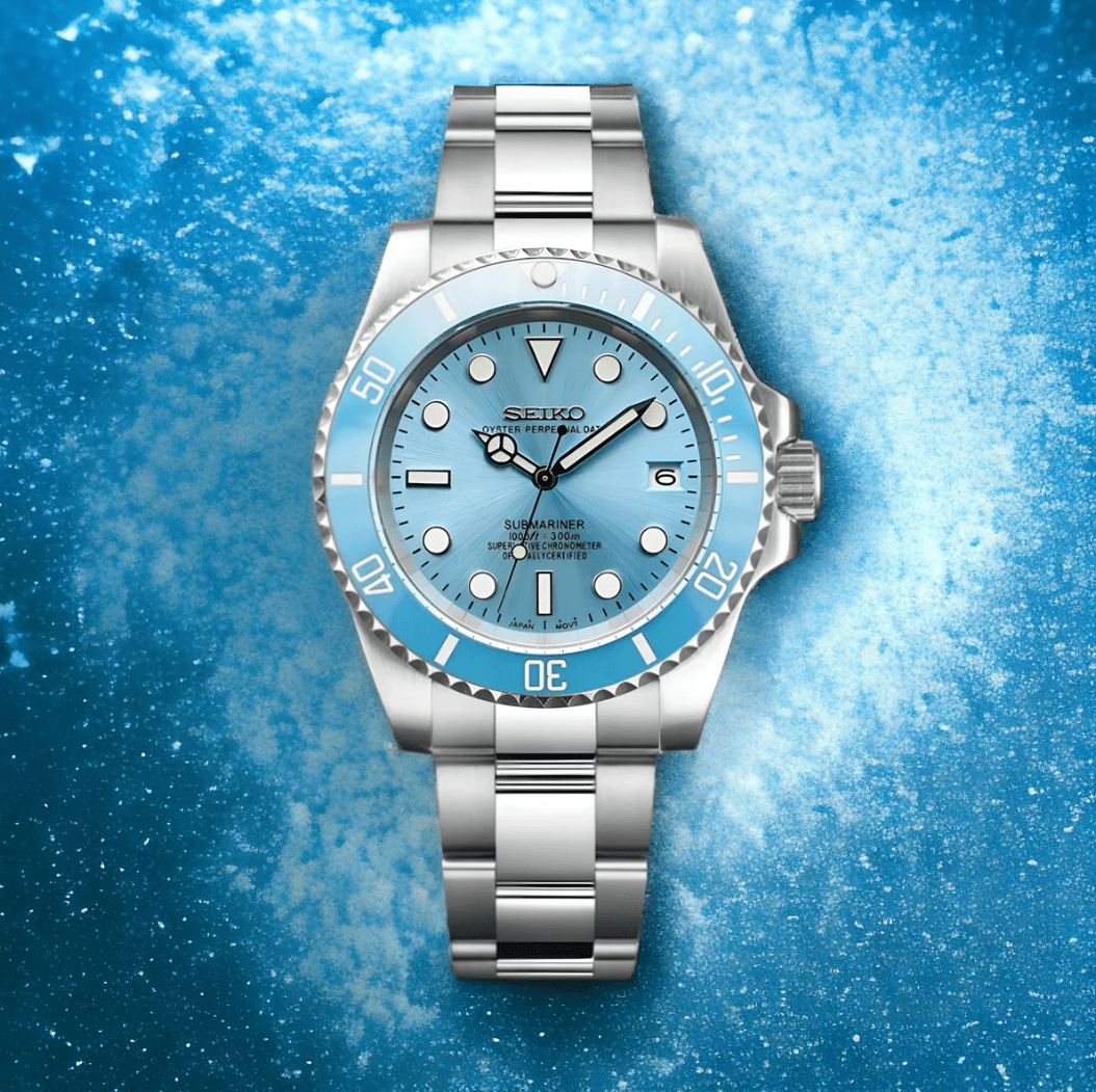 SeikoMod Submariner Baby Blue