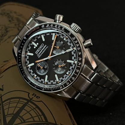 Custom Silver and Orange Speed Chrono SeikoMod