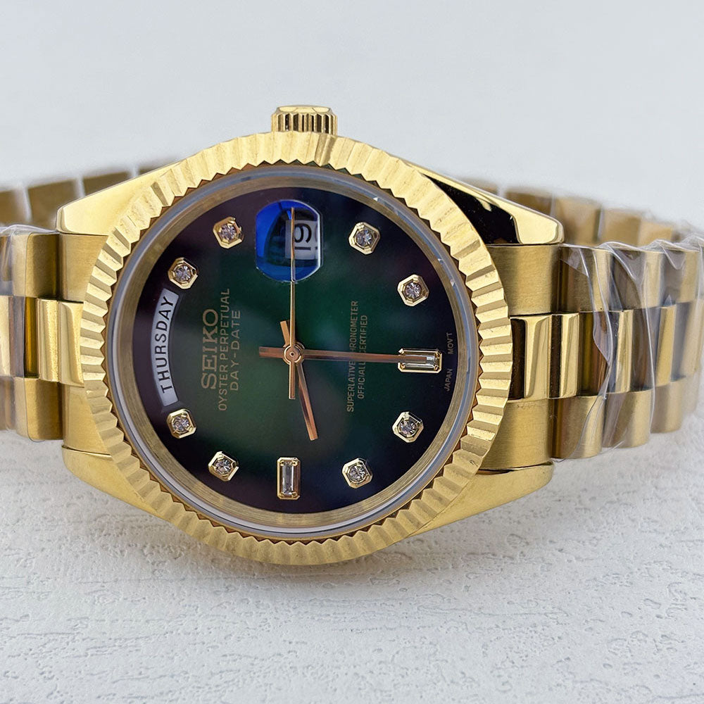 SeikoMod Datejust Sunburst Gold (Jubilee)