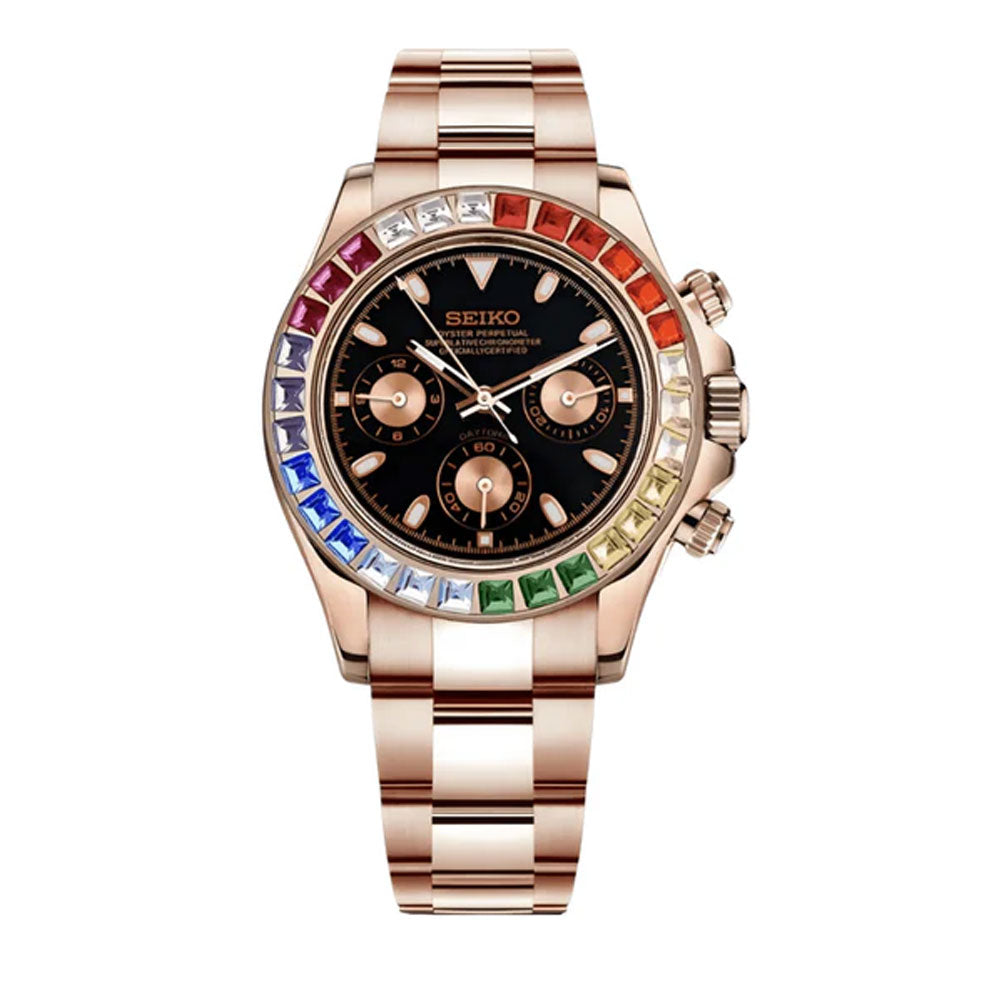 SeikoMod Daytona Rose Gold - Rainbow