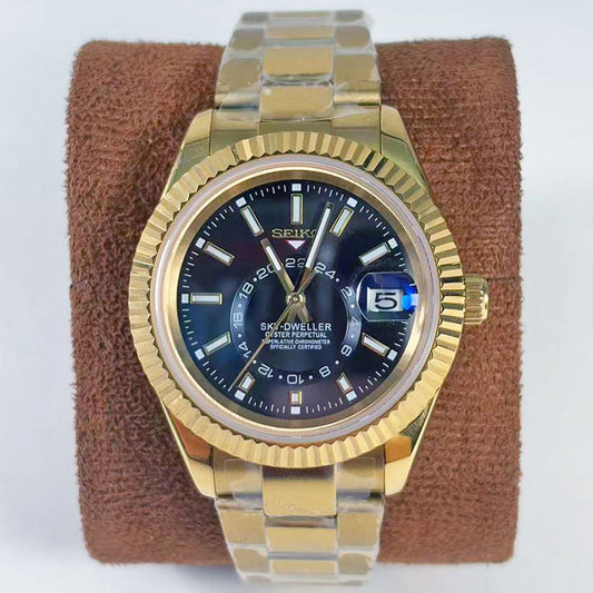 SeikoMod Sky-Dweller Gold Black Classic