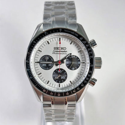 SeikoMod Speedmaster Moonwatch White - Orange