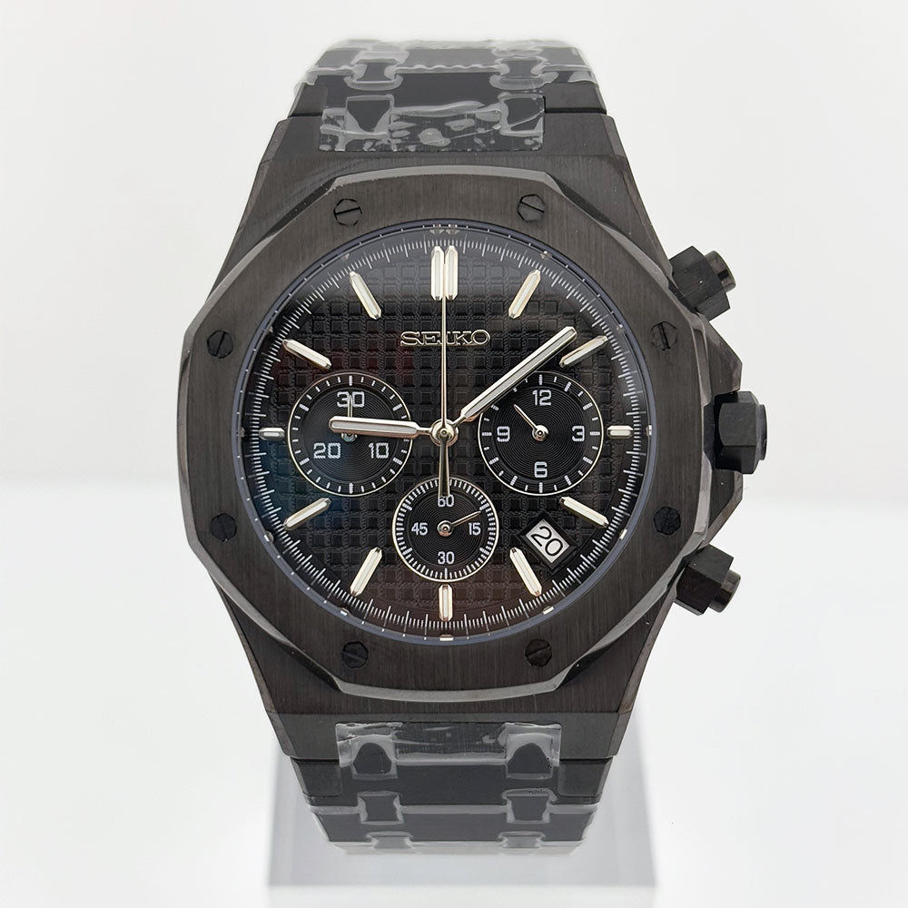 SeikoMod Royal Oak Chronograph Black Panther