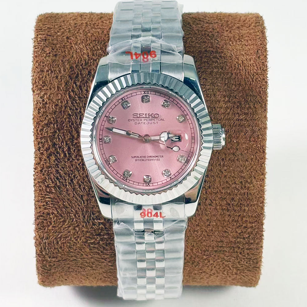 SeikoMod Datejust Sunburst Pink diamond