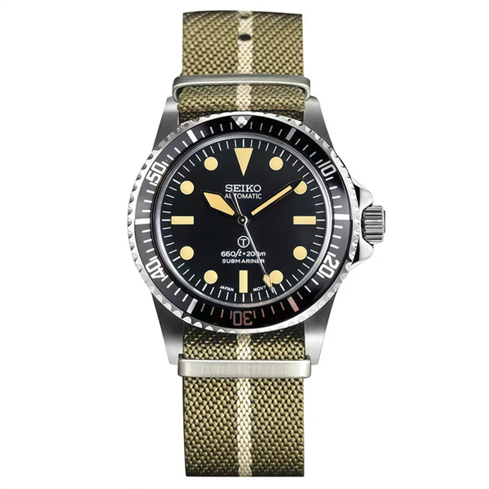 SeikoMod Submariner Vintage Black 200m