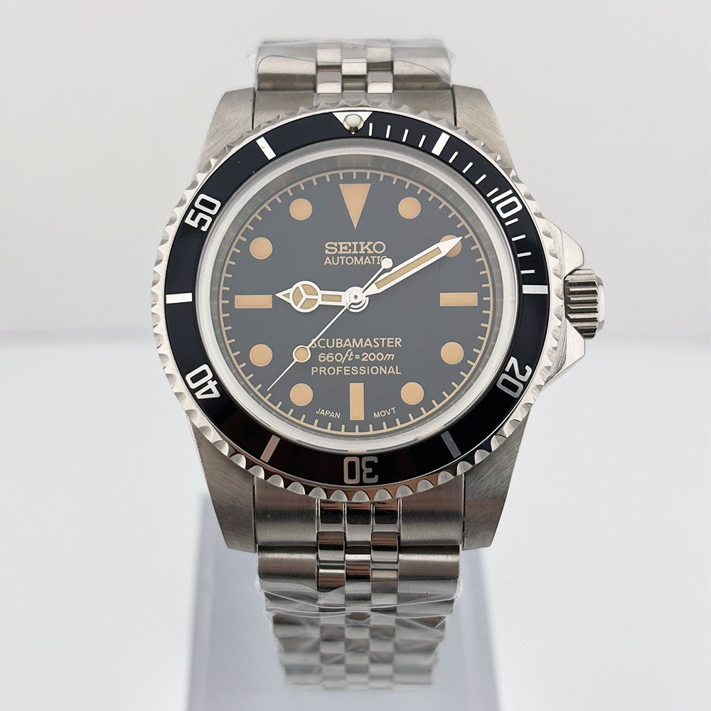 SeikoMod Submariner Vintage Black
