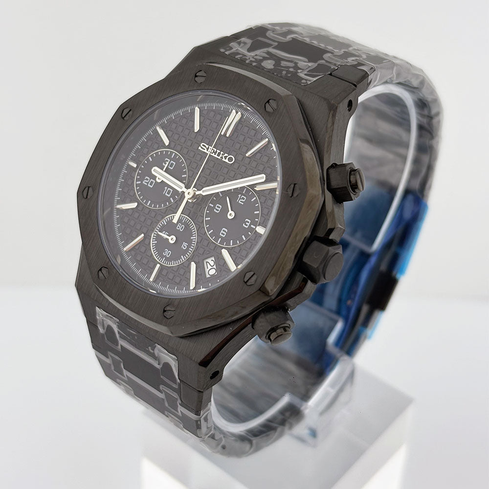 SeikoMod Royal Oak Chronograph Black Panther
