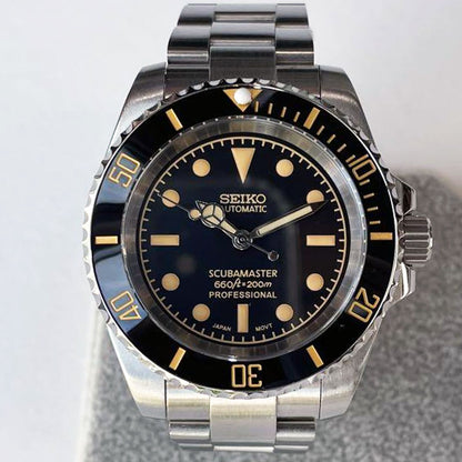 SeikoMod Submariner Vintage Black