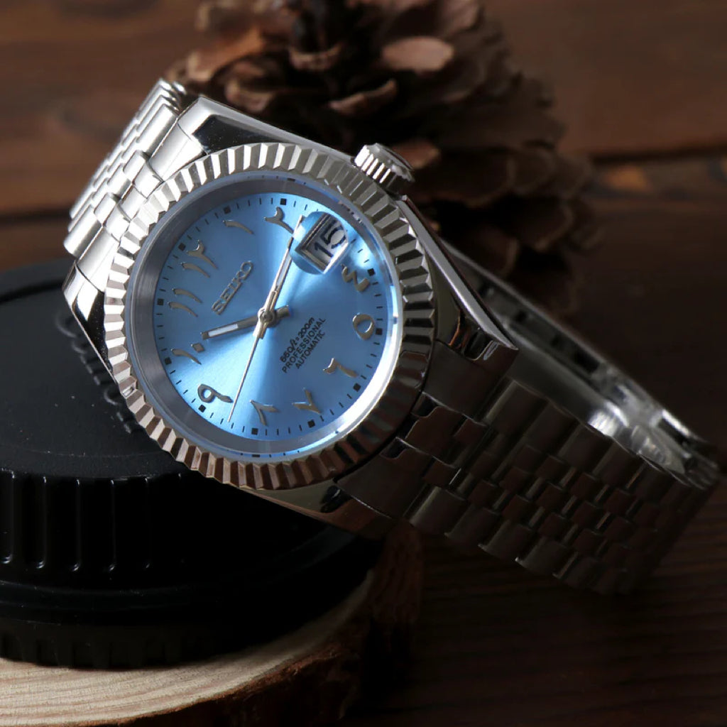 SeikoMod Datejust Blue Arabic