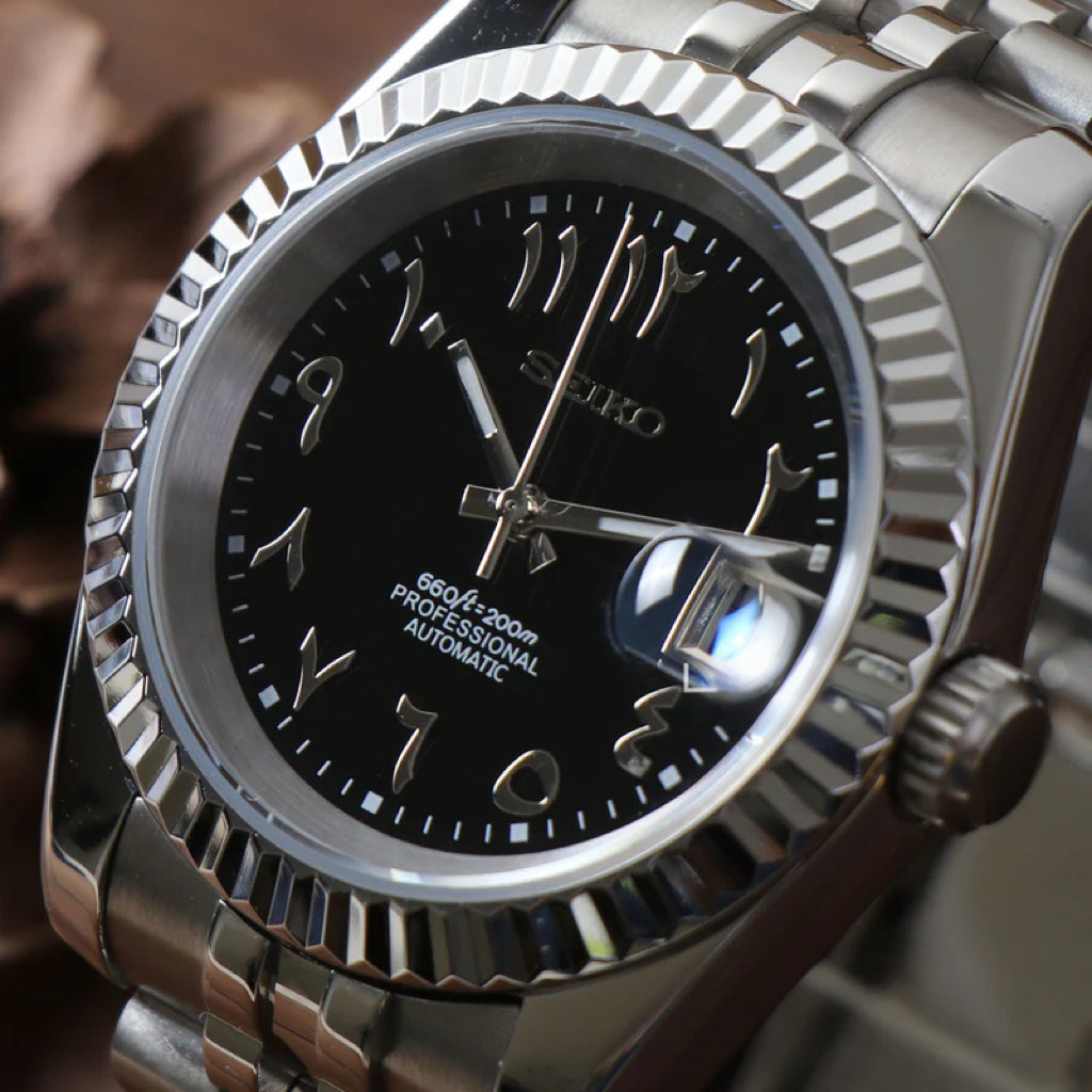 SeikoMod Datejust Black Arabic