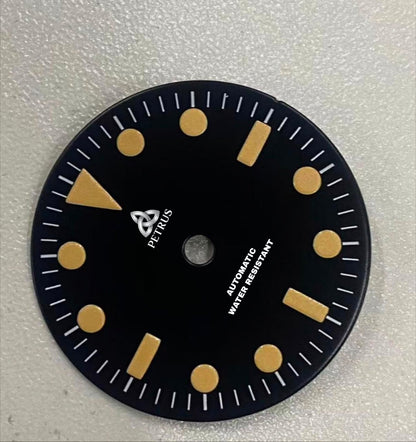 Two submarine custom dials and one retro custom dial with hands