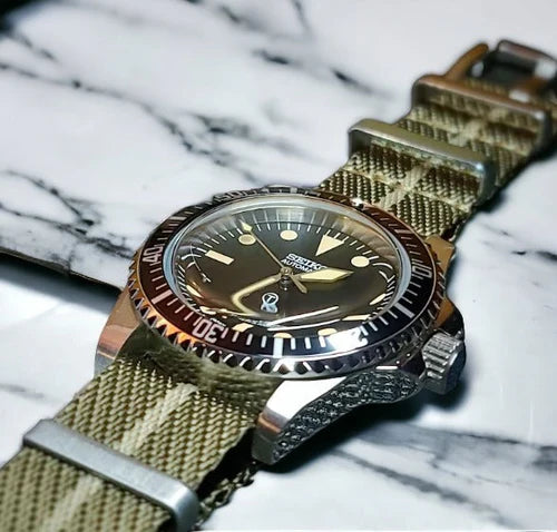 SeikoMod Submariner Vintage Black 200m