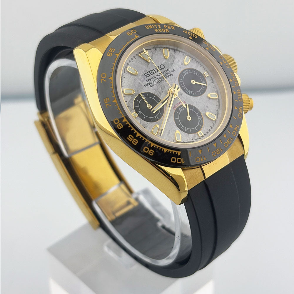 SeikoMod Daytona Gold meteorite