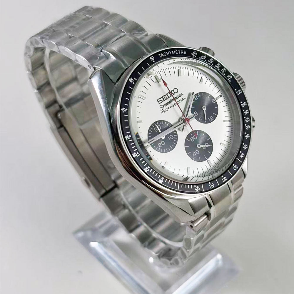 SeikoMod Speedmaster Moonwatch White - Orange