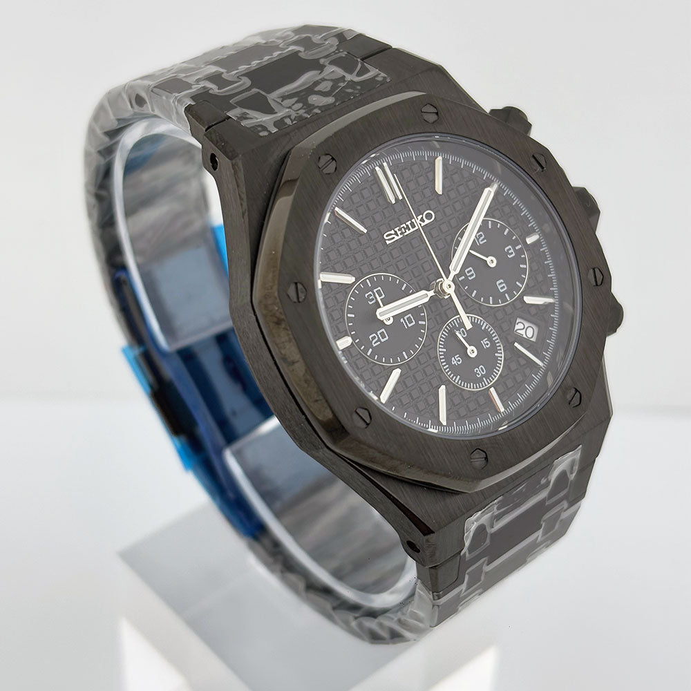 SeikoMod Royal Oak Chronograph Black Panther