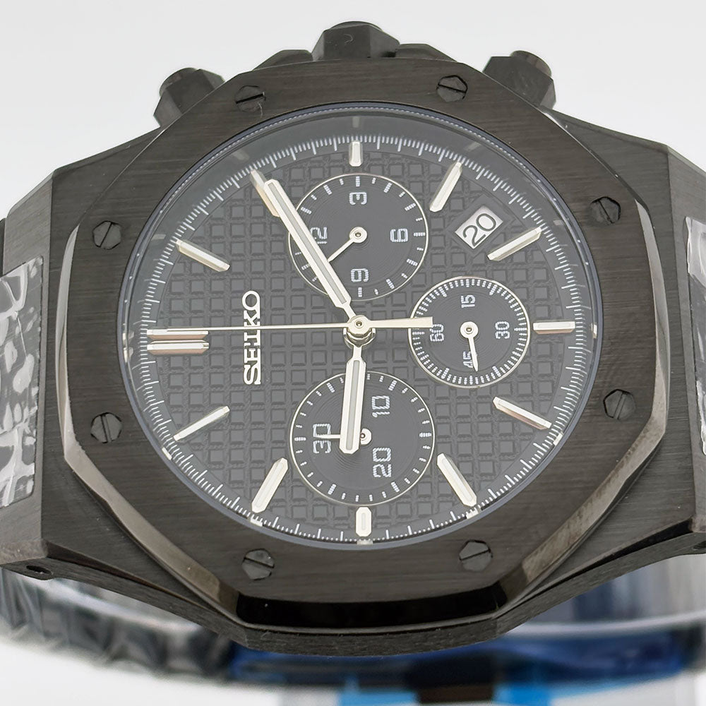 SeikoMod Royal Oak Chronograph Black Panther