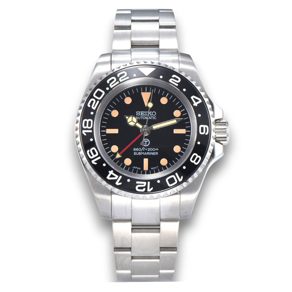 Custom SeikoVintage Milsub GMT JB Mod - 44MM - Steel 904L