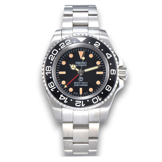 Custom SeikoVintage Milsub GMT JB Mod - 44MM - Steel 904L