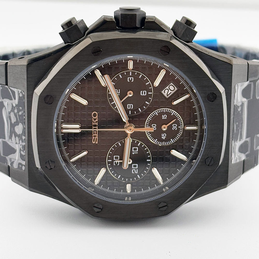 SeikoMod Royal Oak Chronograph Black Panther