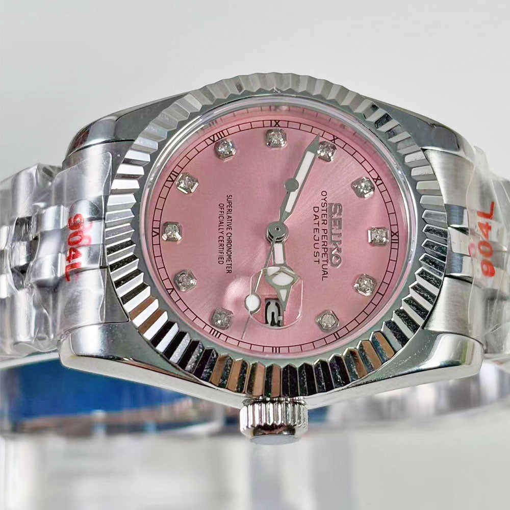 SeikoMod Datejust Sunburst Pink diamond