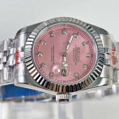 SeikoMod Datejust Sunburst Pink diamond