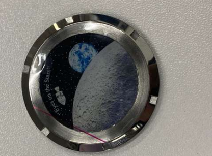 Omega Customizatio watch, canvas strap, far side of the moon