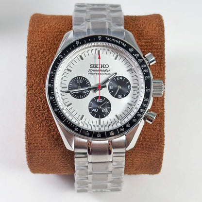 SeikoMod Speedmaster Moonwatch White - Orange