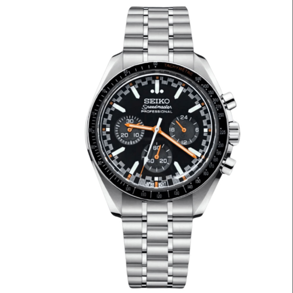 Custom Silver and Orange Speed Chrono SeikoMod