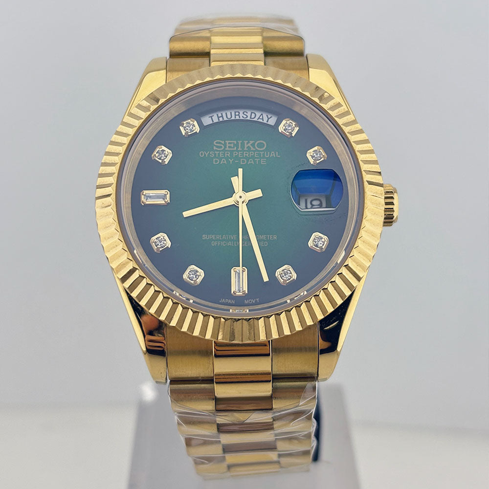 SeikoMod Datejust Sunburst Gold (Jubilee)