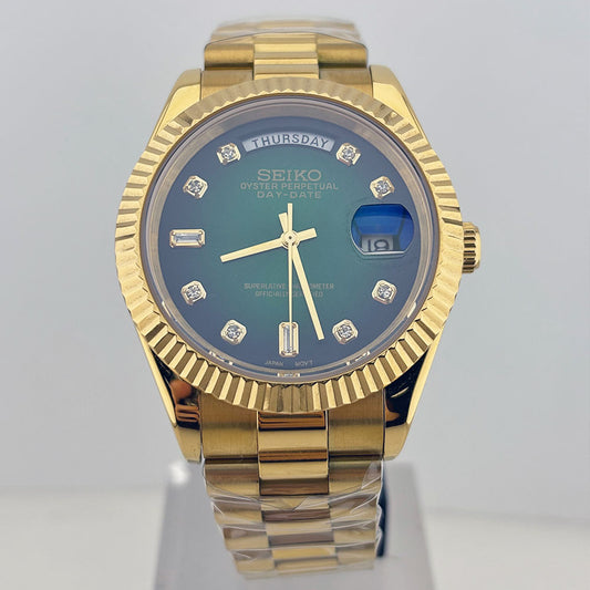 SeikoMod Datejust Sunburst Gold (Jubilee)