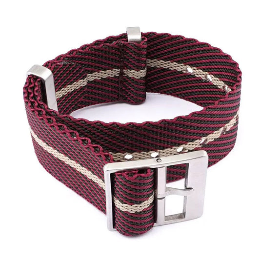 Retro NATO strap in red and khaki