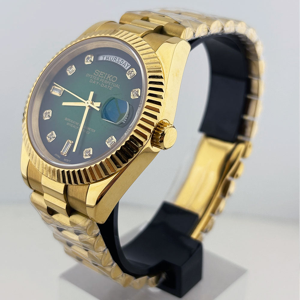 SeikoMod Datejust Sunburst Gold (Jubilee)