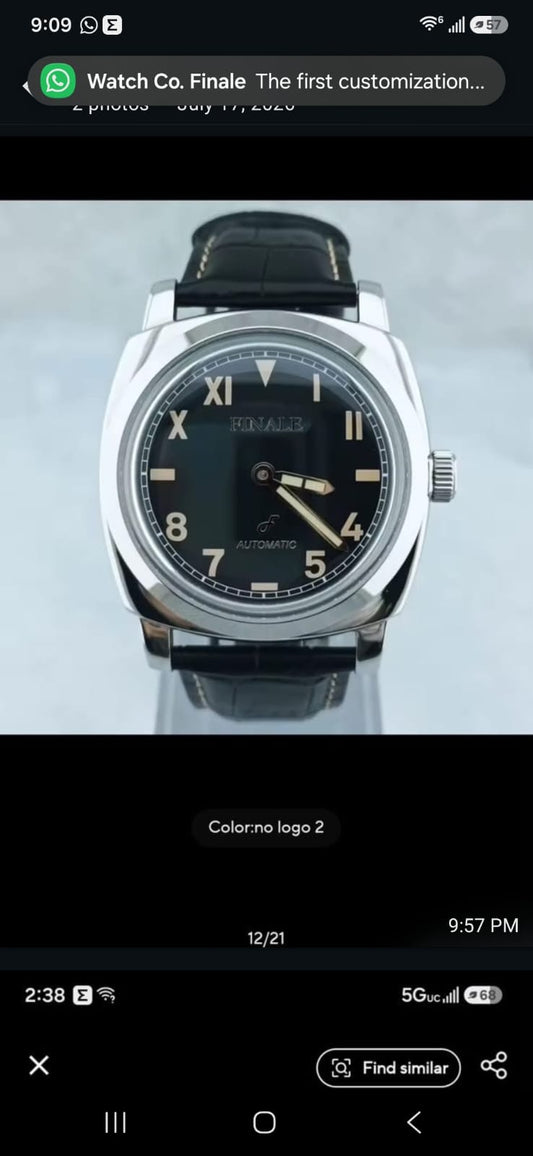 Custom watch with logo and number in the same color
