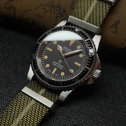 SeikoMod Submariner Vintage Black 200m