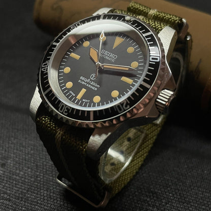 SeikoMod Submariner Vintage Black 200m