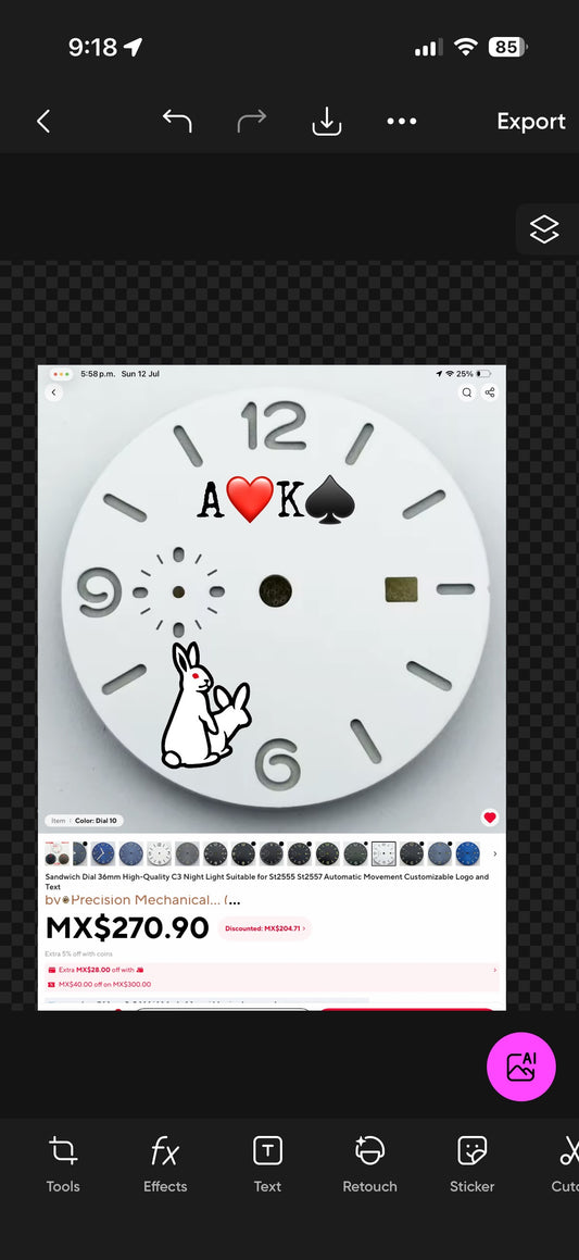 Customized 3D color printed dial