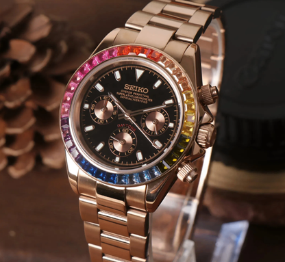SeikoMod Daytona Rose Gold - Rainbow