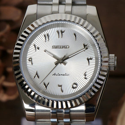 SeikoMod Datejust Arabic White