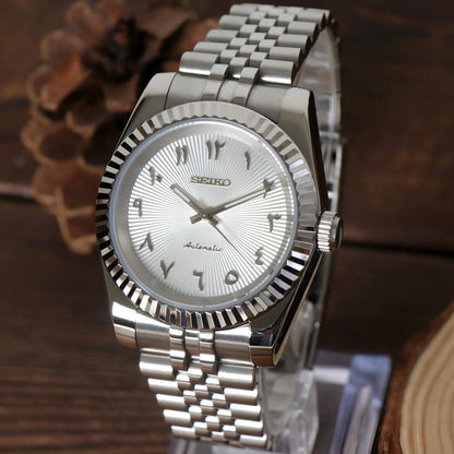 SeikoMod Datejust Arabic White