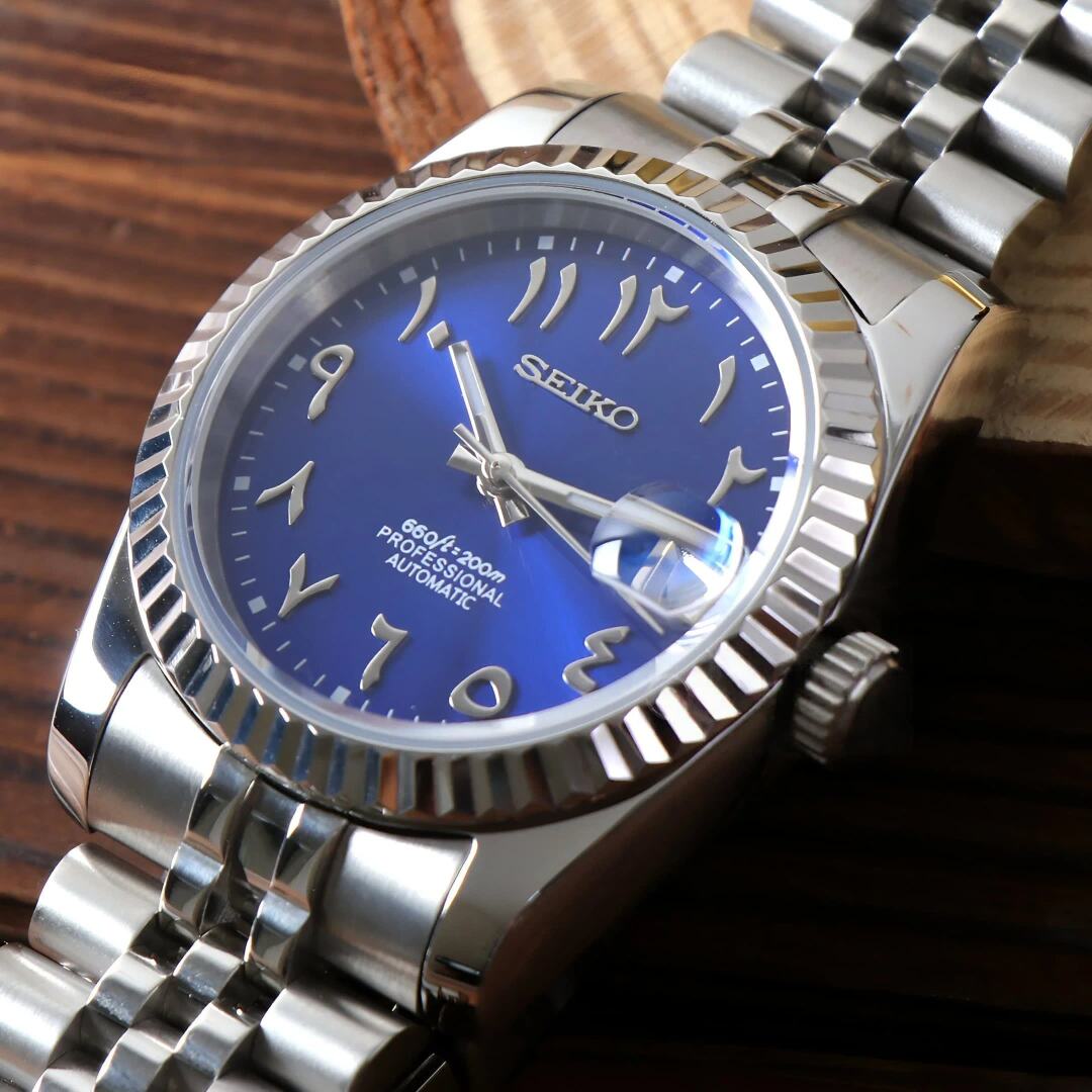 SeikoMod Datejust Arabic Blue