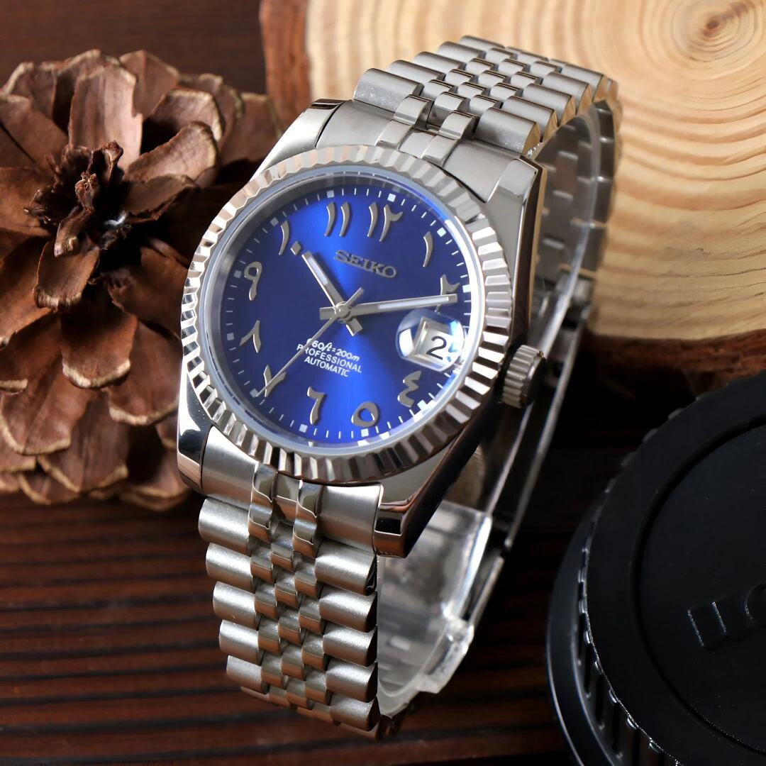SeikoMod Datejust Arabic Blue